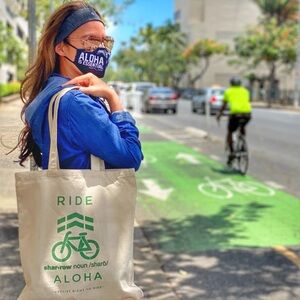 RIDE ALOHA Cream Tote Bag